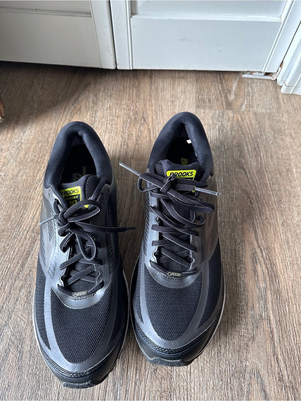 Brooks Ghost 10 GTX Gore-Tex Waterproof Running Shoes Black Lime Men's 10.5
